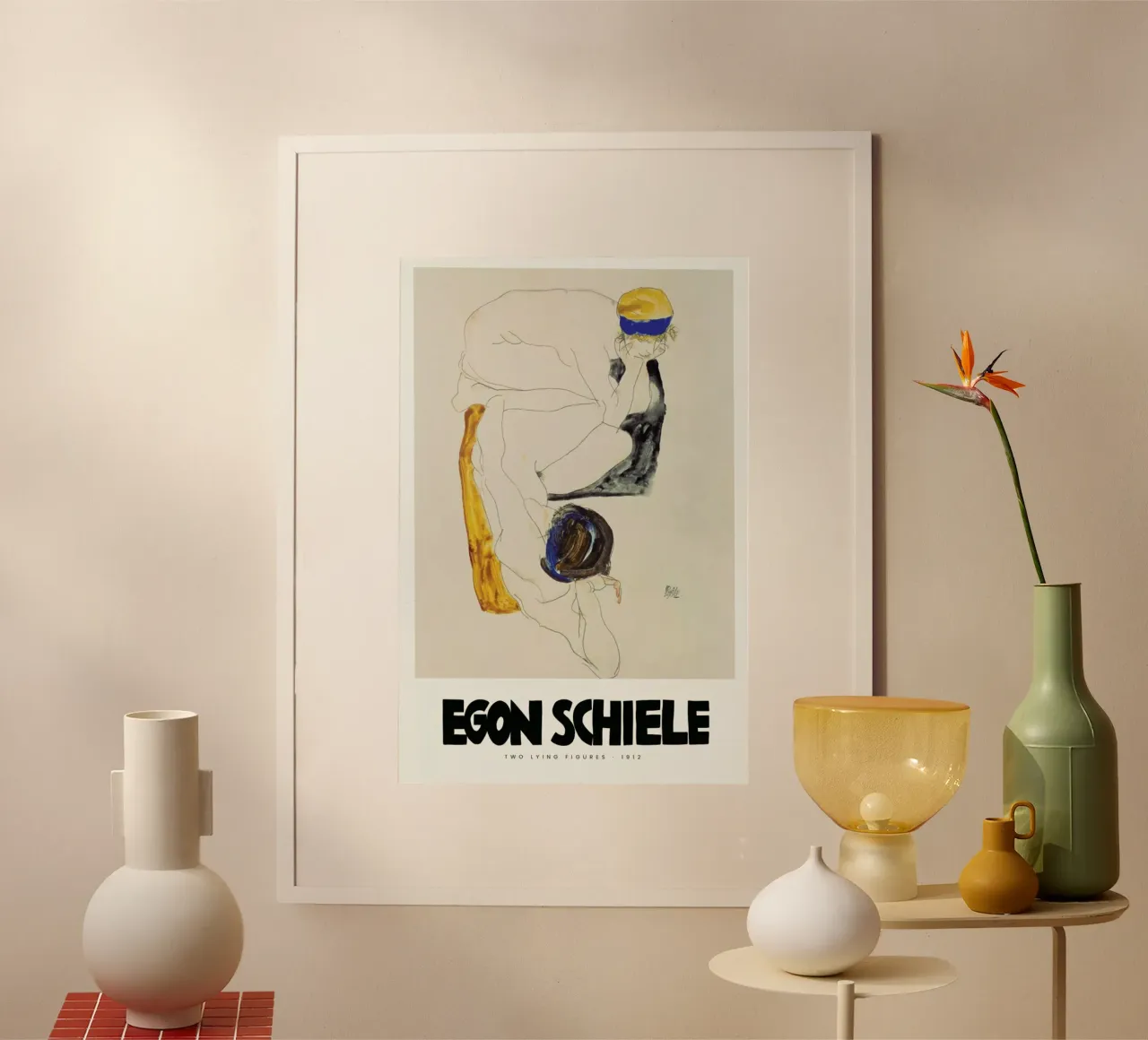 Schiele - Two Lying Figures II poster da Vintage by JUNIQE