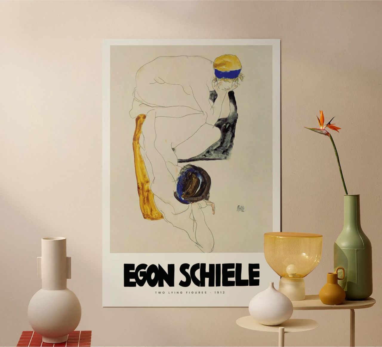 Schiele - Two Lying Figures II Poster von Vintage by JUNIQE