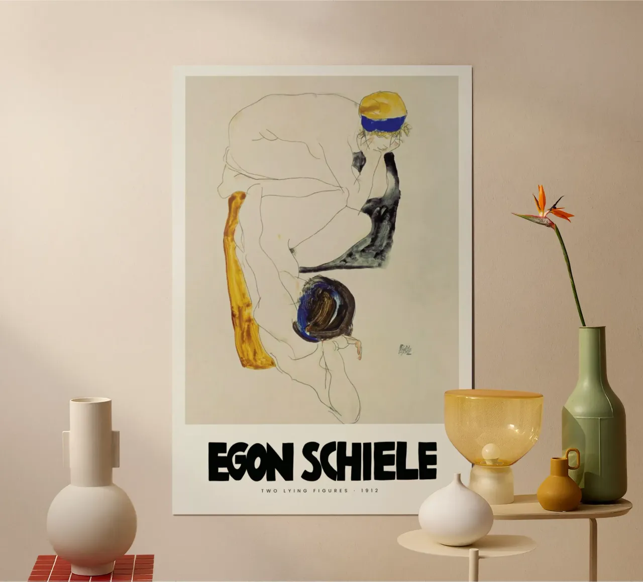 Schiele - Two Lying Figures II poster da Vintage by JUNIQE