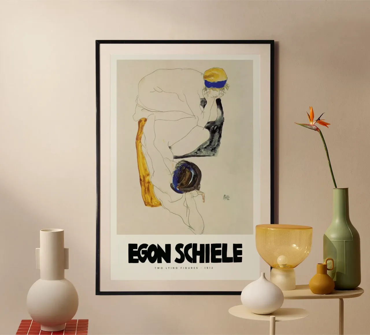 Schiele - Two Lying Figures II poster da Vintage by JUNIQE