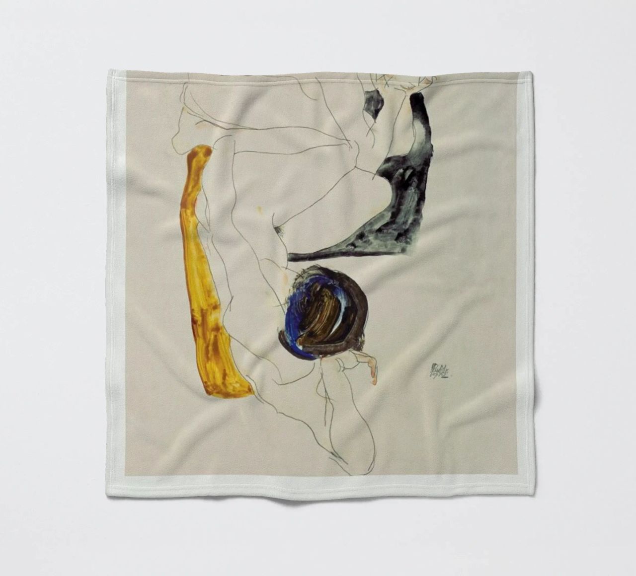 Schiele - Two Lying Figures II coperta in pile da Vintage by JUNIQE