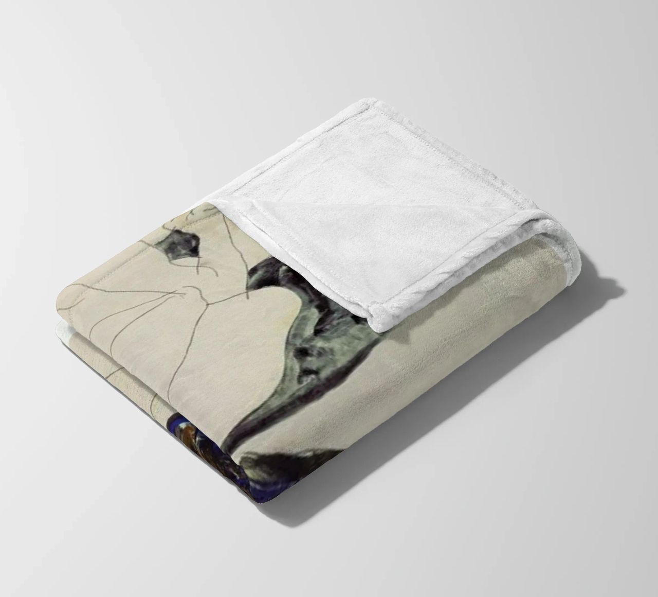 Schiele - Two Lying Figures II coperta in pile da Vintage by JUNIQE