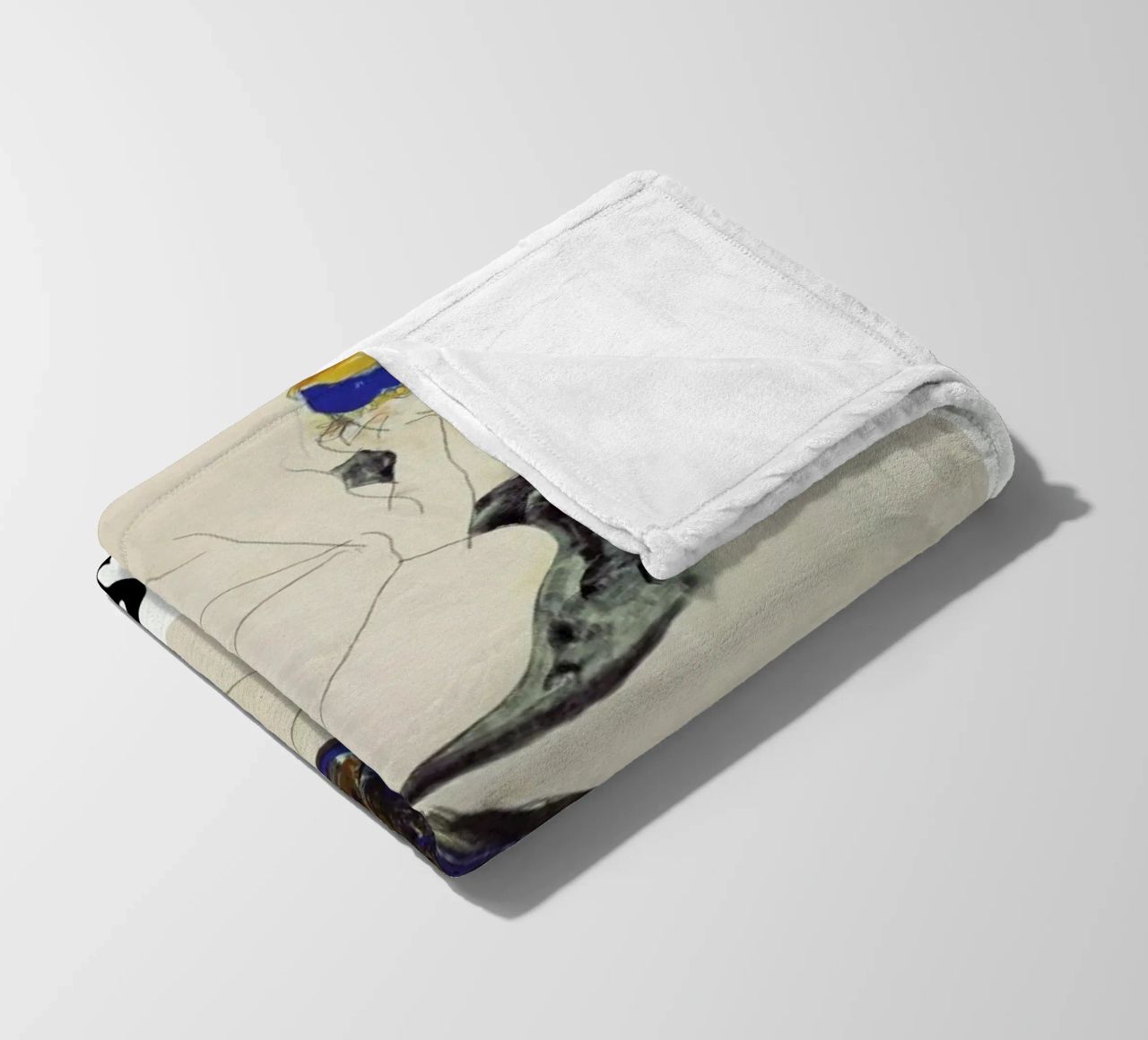 Schiele - Two Lying Figures II coperta in pile da Vintage by JUNIQE
