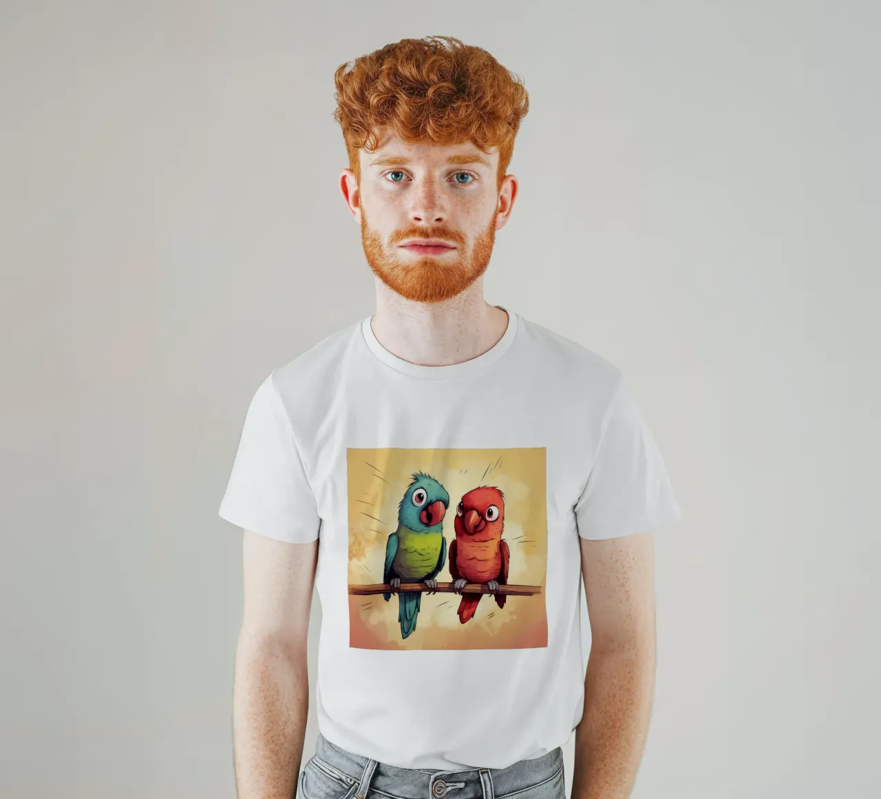 Retro Parrot Duo t-shirt by Funny Animals