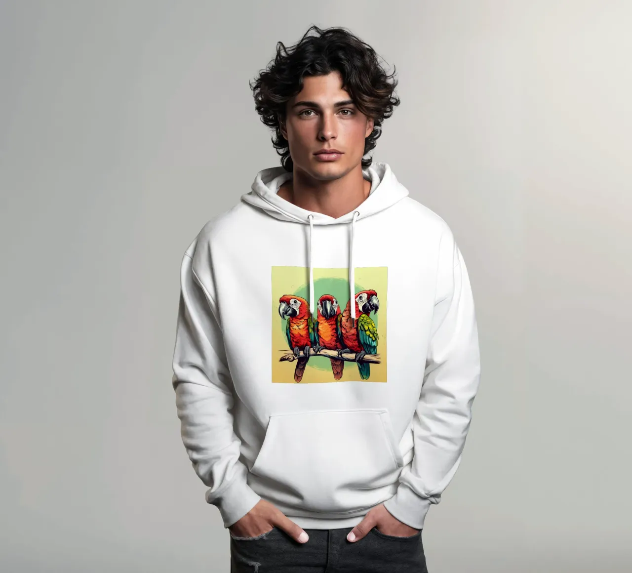 Gang di pappagalli retrò felpa con cappuccio da Funny Animals