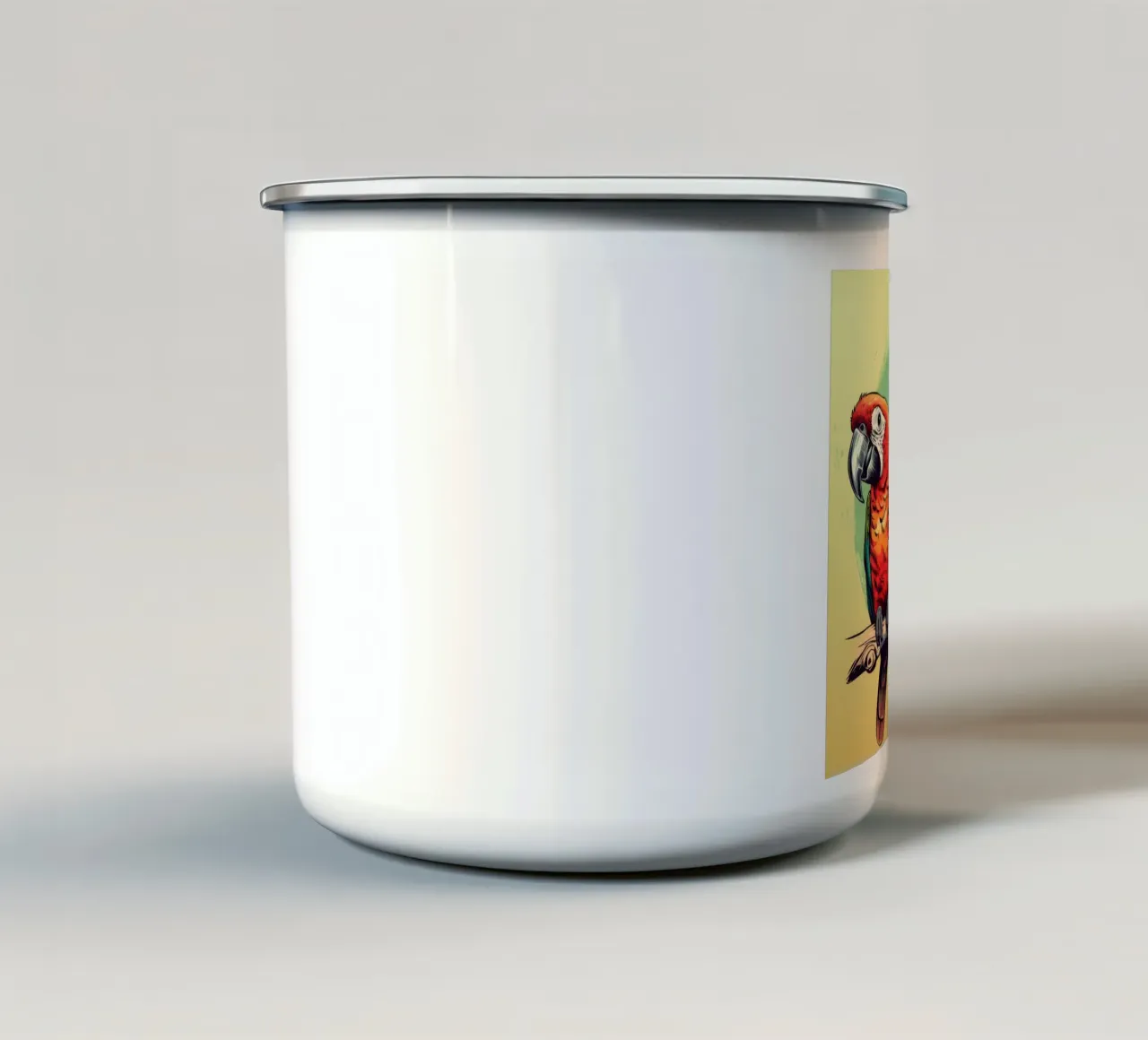 Gang di pappagalli retrò tazza in smalto da Funny Animals