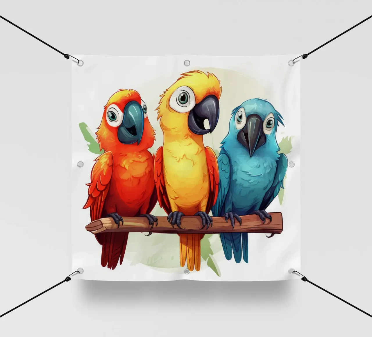 Gang di pappagalli retrò telo in pvc da Funny Animals