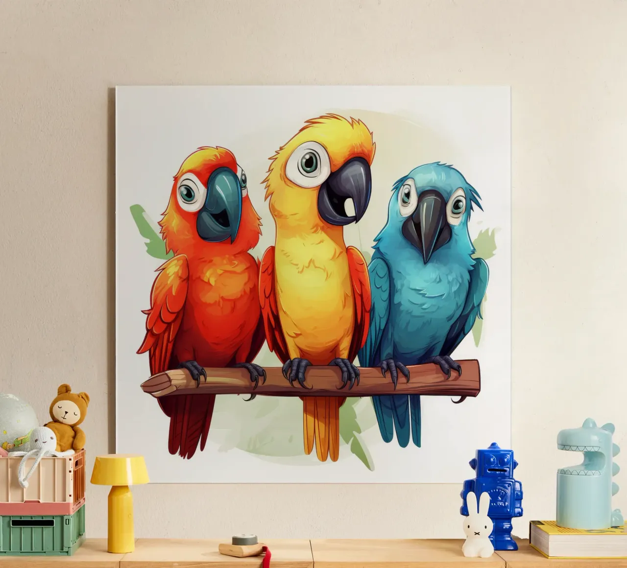 Retro Parrot Gang acrylic glass by Funny Animals