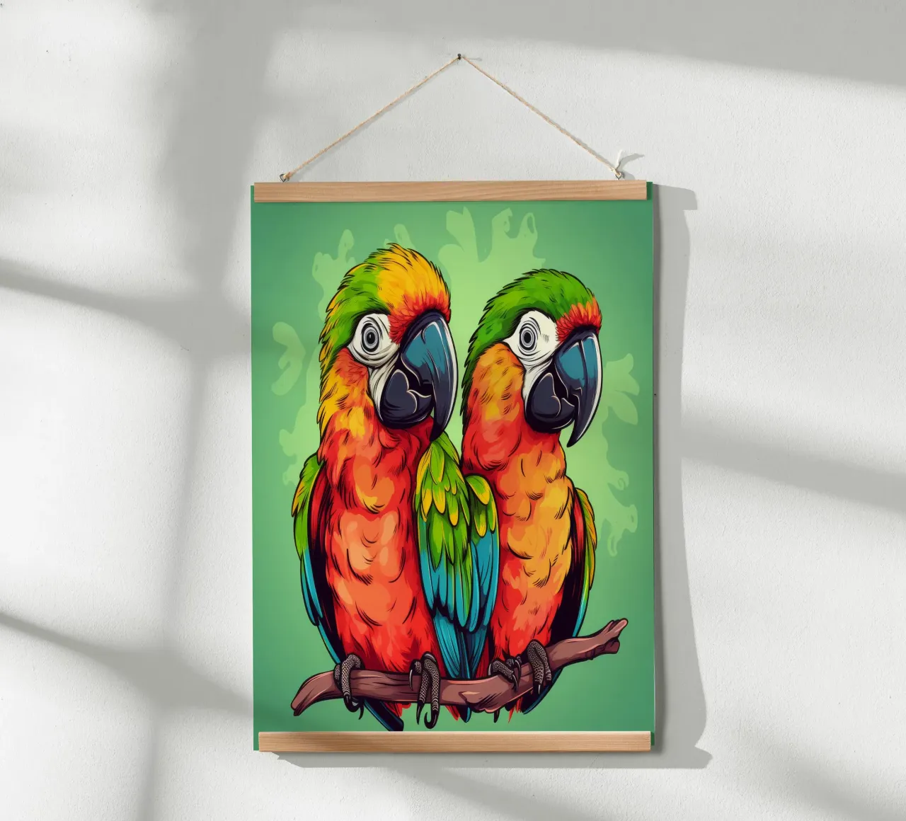 Duo di pappagalli retrò carta hahnemühle da Funny Animals