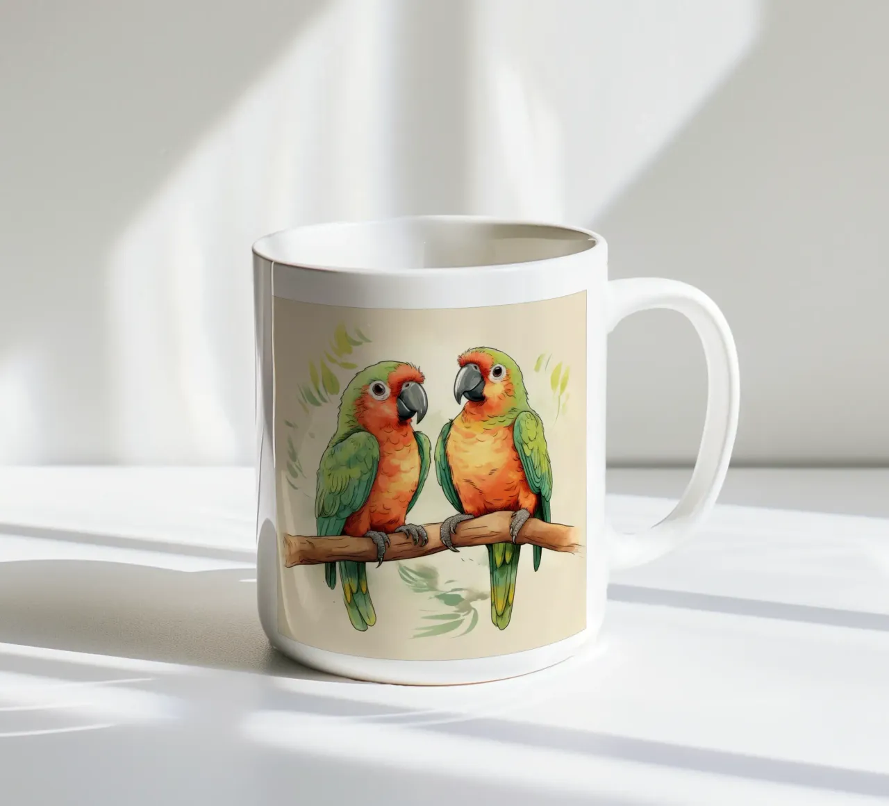 Duo di pappagalli retrò tazza in ceramica da Funny Animals
