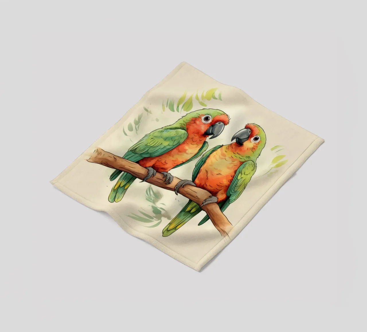 Duo di pappagalli retrò coperta in pile da Funny Animals
