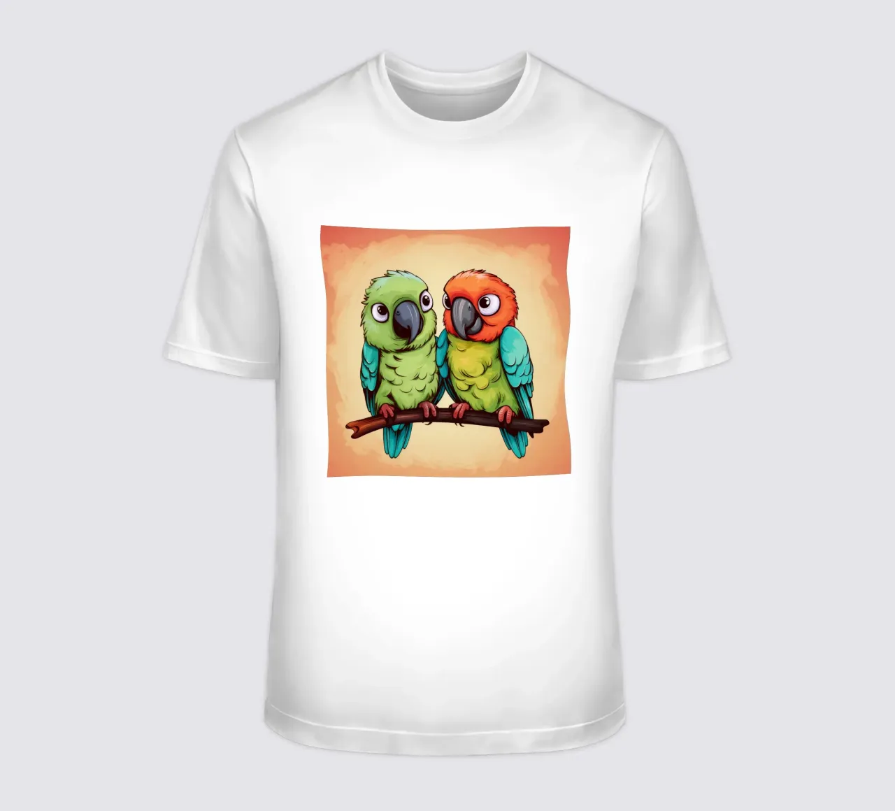 Retro-Papagei Duo T-Shirt von Funny Animals