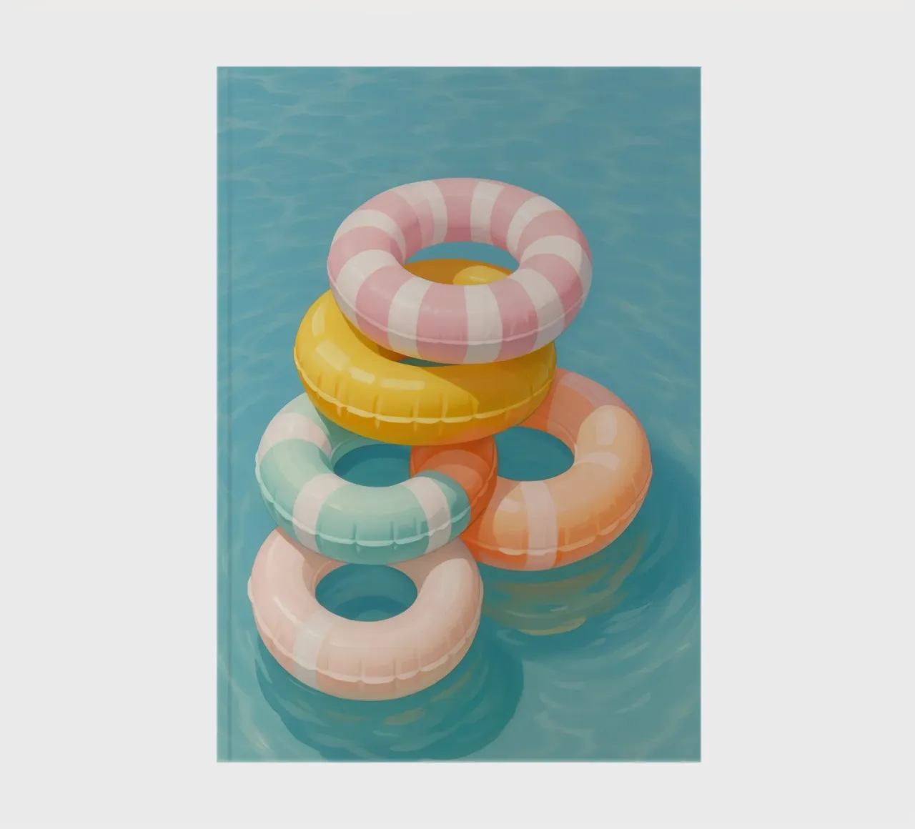 Stacked Swim Rings notebook by Attaboy Dsgn