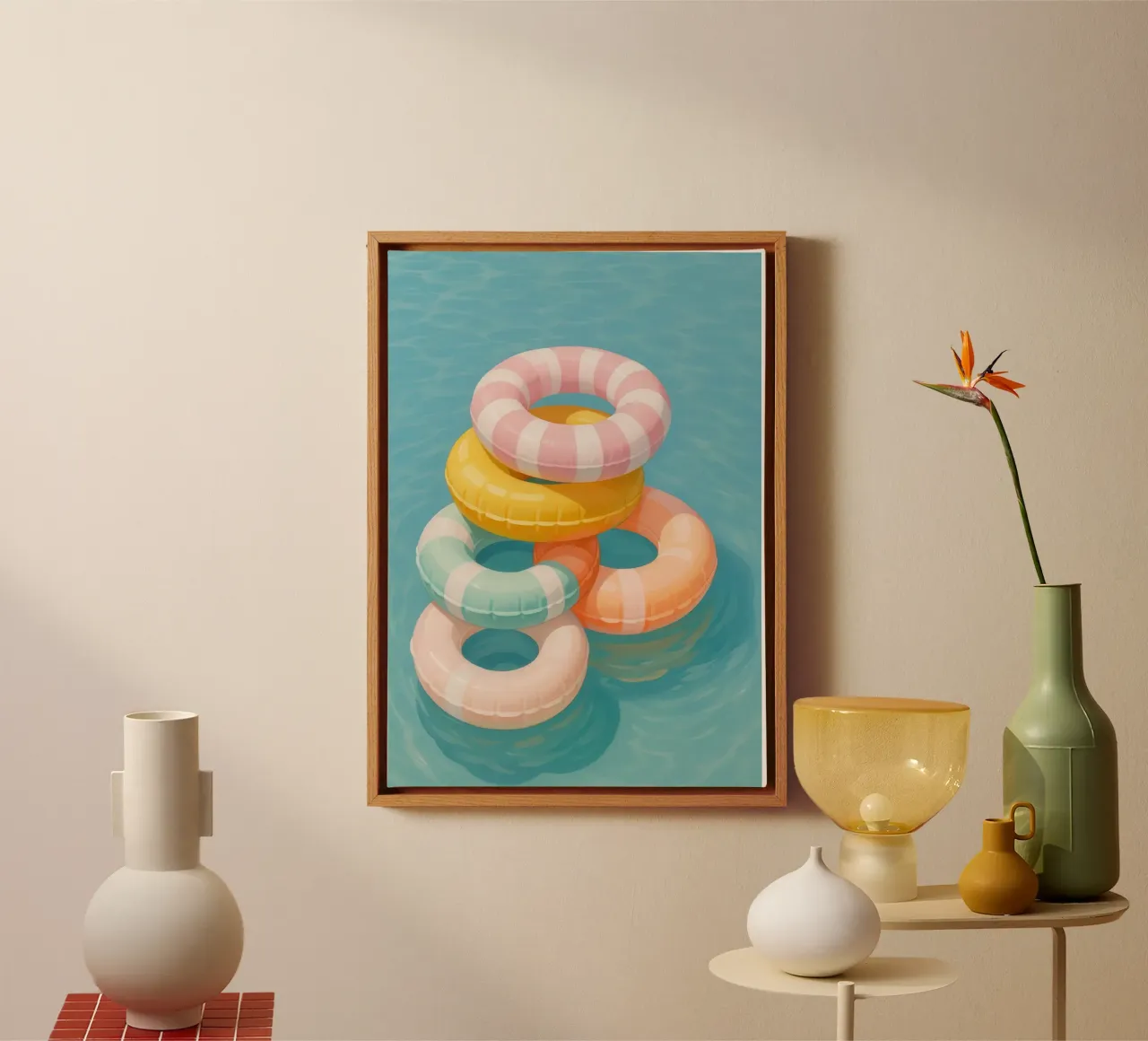 Stacked Swim Rings canvas by Attaboy Dsgn
