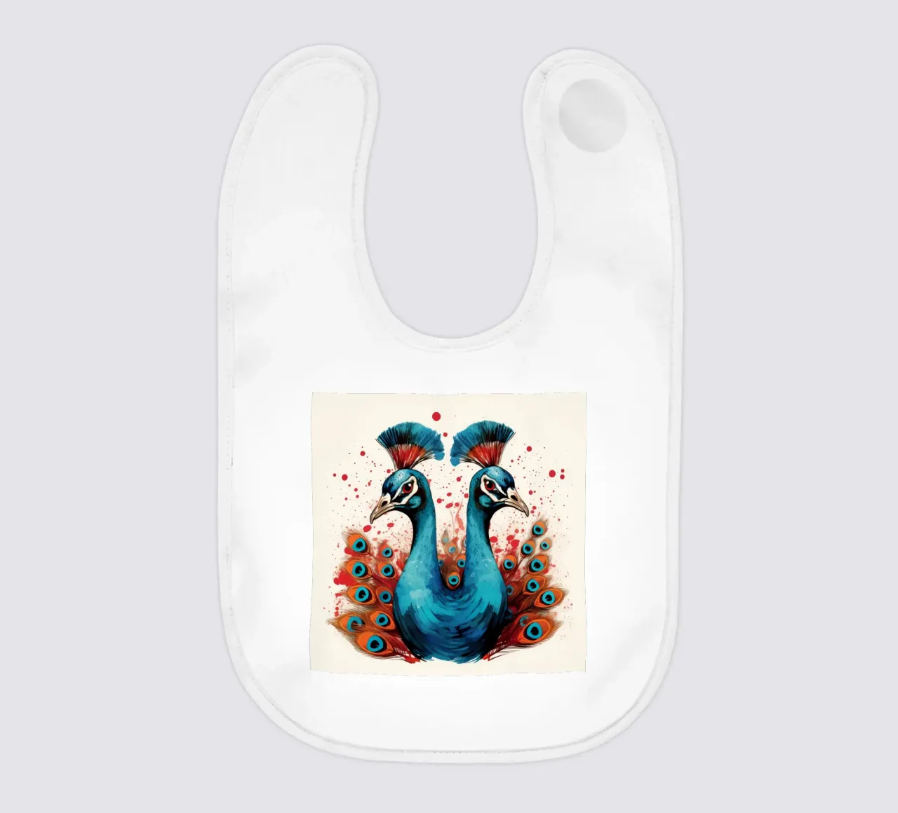 Retro Peacock Duo bavaglino da Funny Animals
