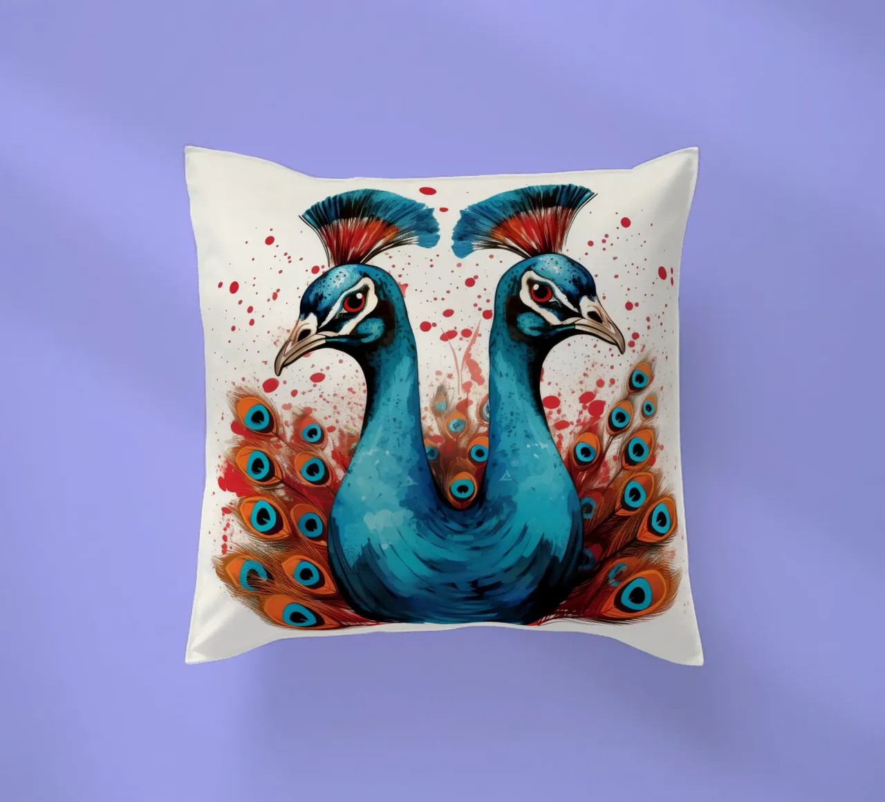 Retro Peacock Duo cuscino da Funny Animals