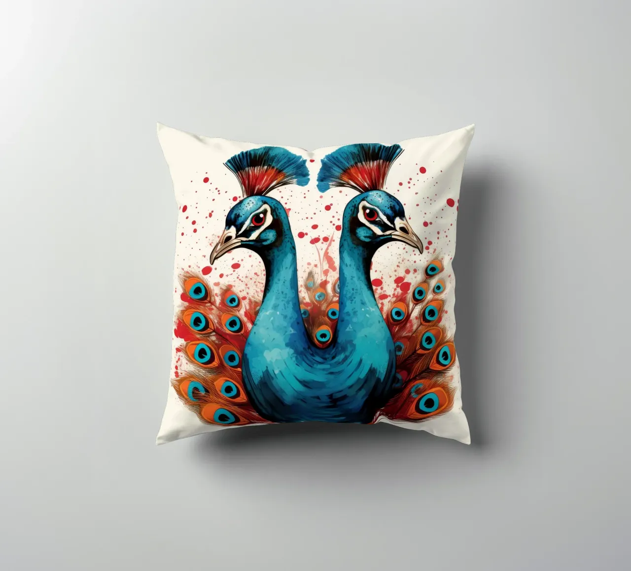 Retro Peacock Duo cuscino da Funny Animals