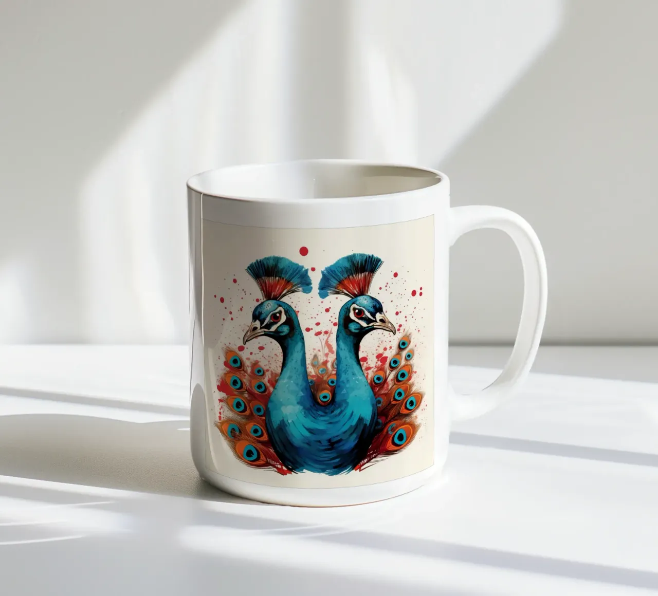 Retro Peacock Duo tazza in ceramica da Funny Animals