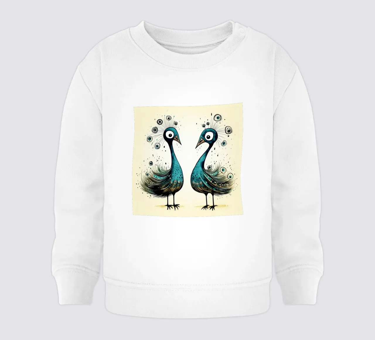 Retro Peacock Duo felpa neonato da Funny Animals