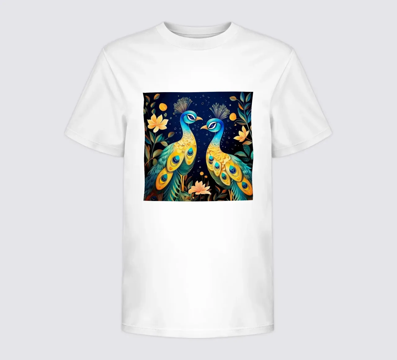 Retro Peacock Duo kids t-shirt by Funny Animals
