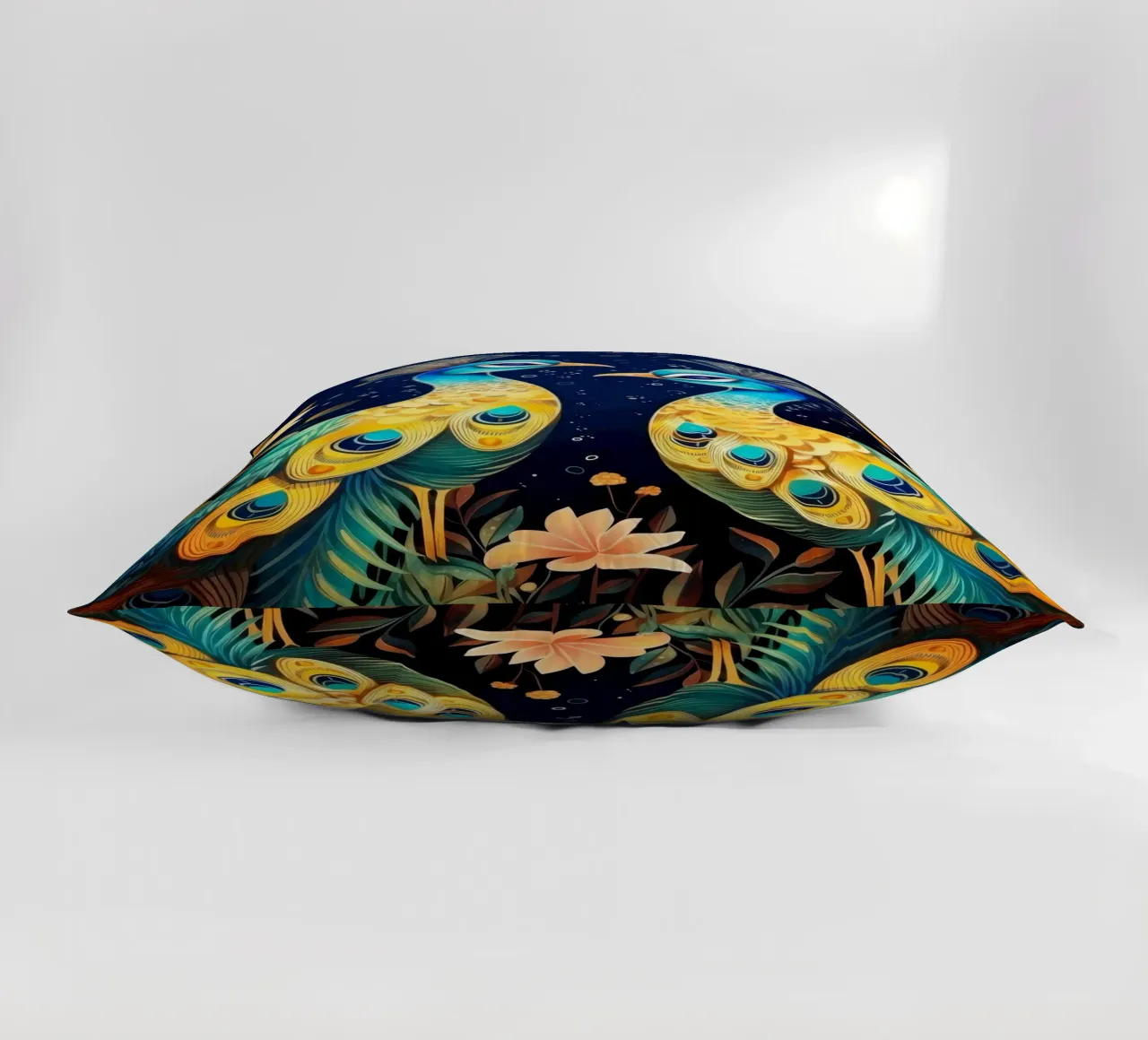 Retro Peacock Duo decorative cushion by Funny Animals