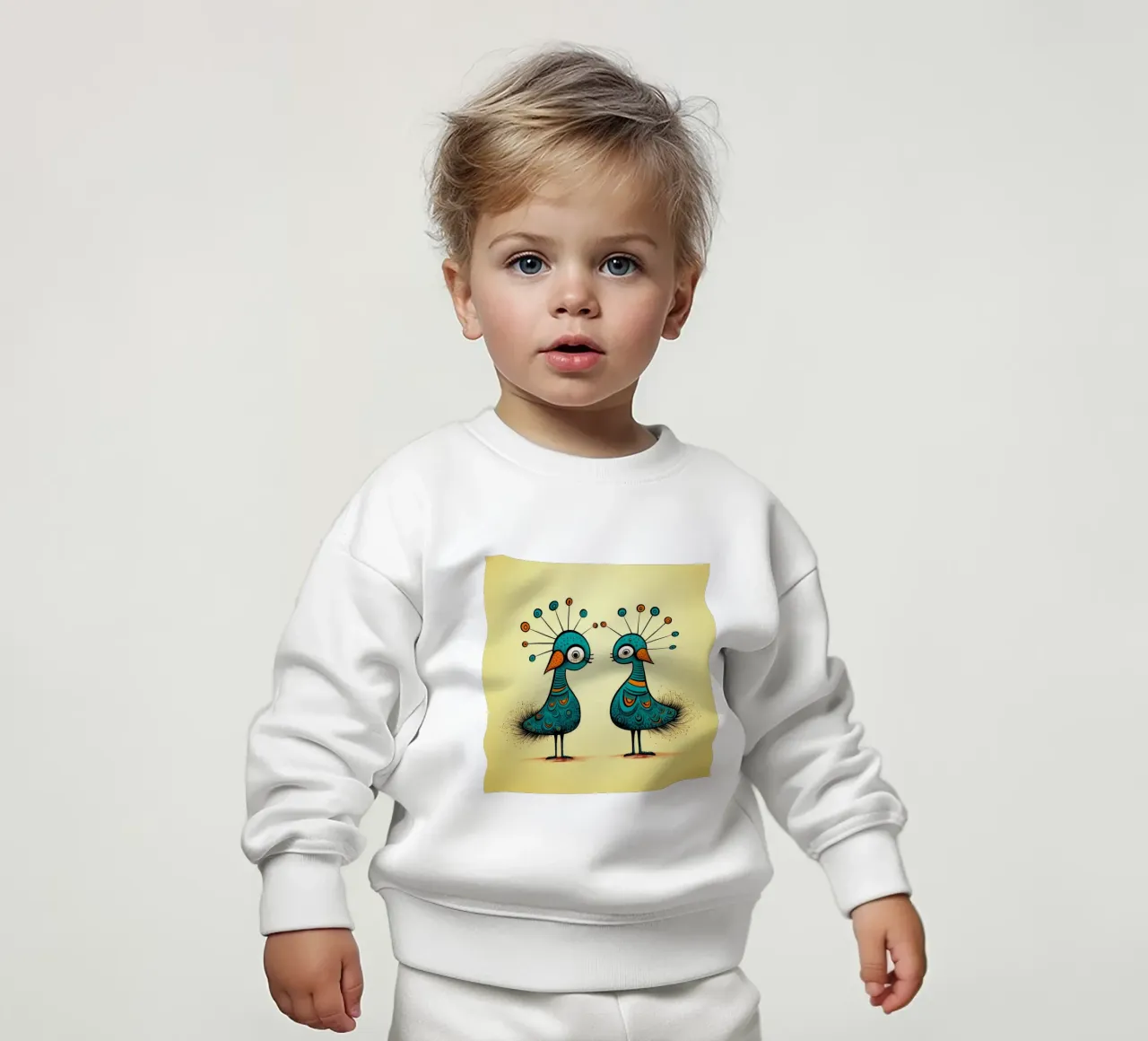 Retro Peacock Duo felpa neonato da Funny Animals