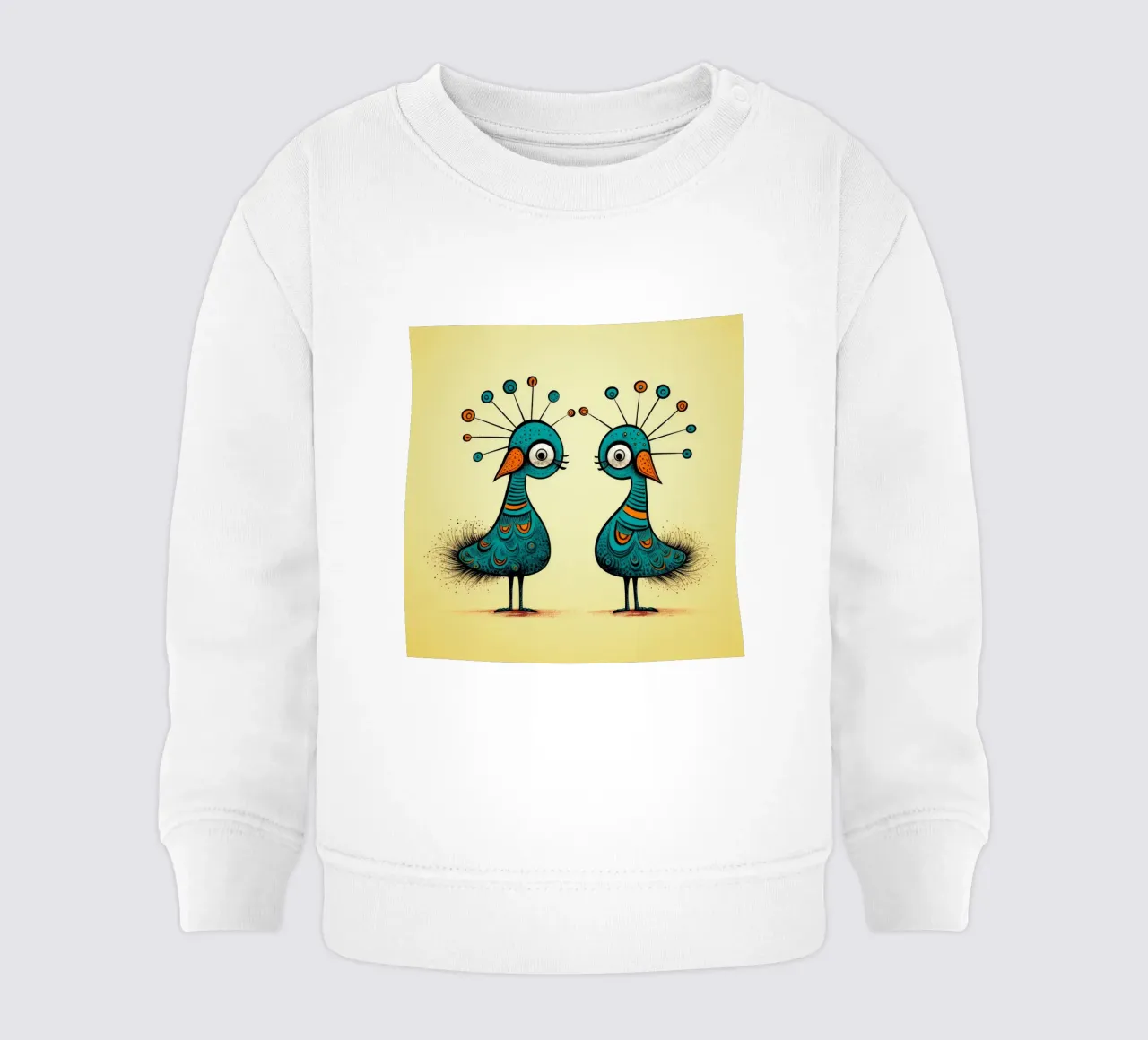 Retro Peacock Duo felpa neonato da Funny Animals