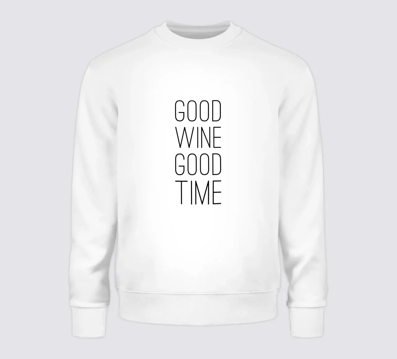 Good Wine Good Time minimalistisch felpa da Typo Designs