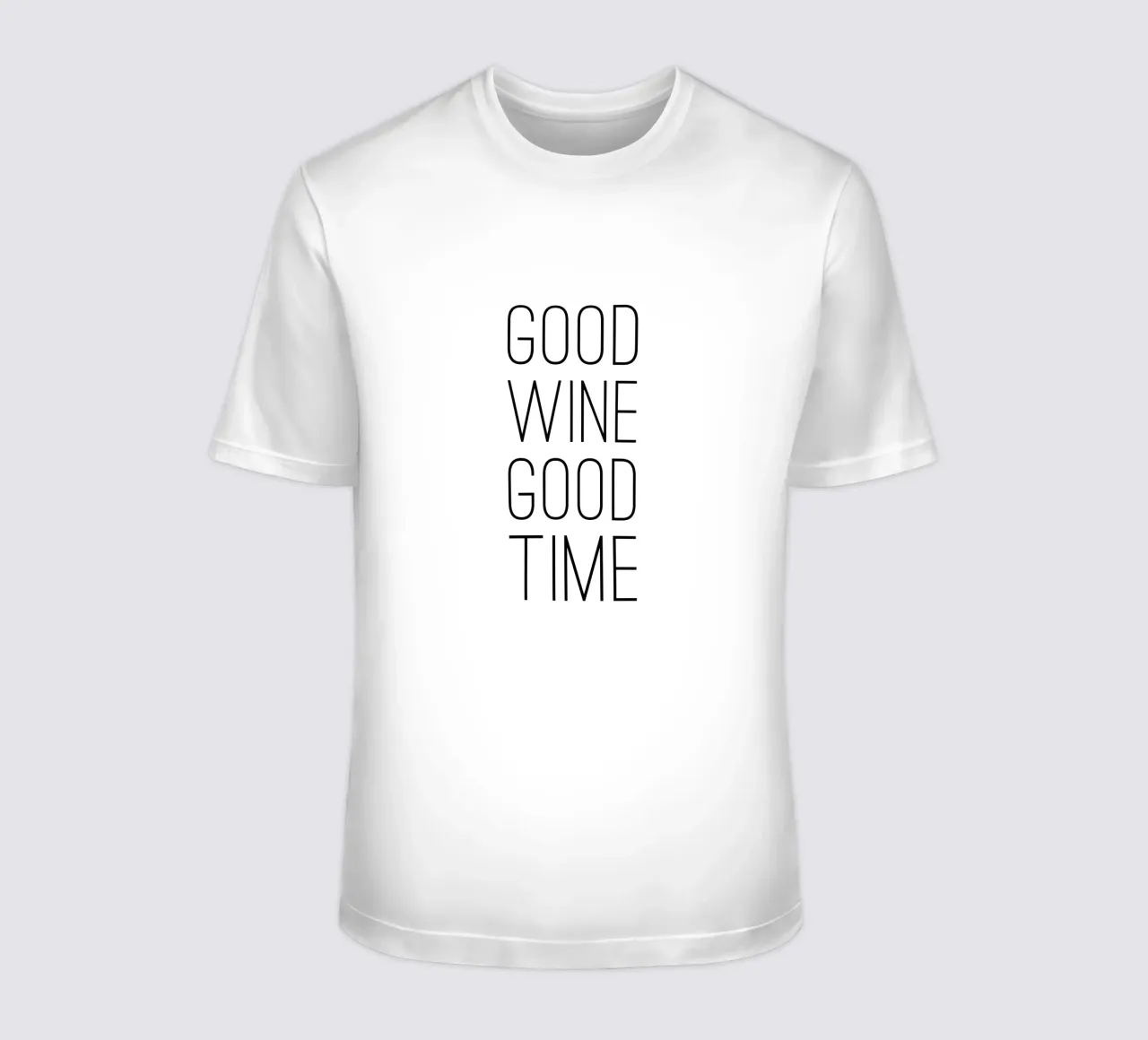 Good Wine Good Time minimalistisch t-shirt da Typo Designs