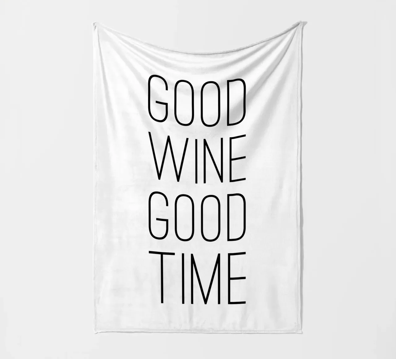 Good Wine Good Time minimalistisch coperta in pile da Typo Designs