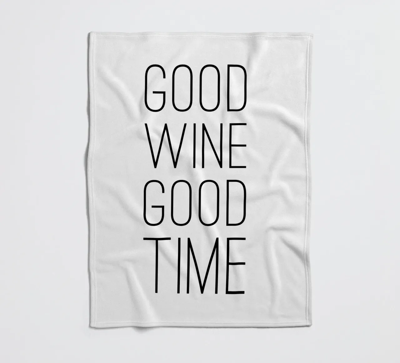 Good Wine Good Time minimalistisch coperta in pile da Typo Designs