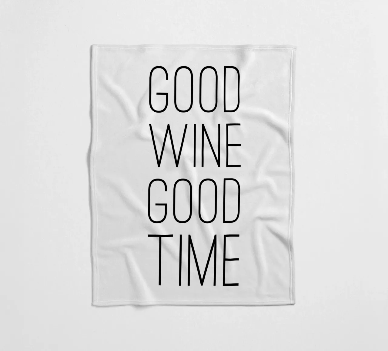 Good Wine Good Time minimalistisch coperta in pile da Typo Designs
