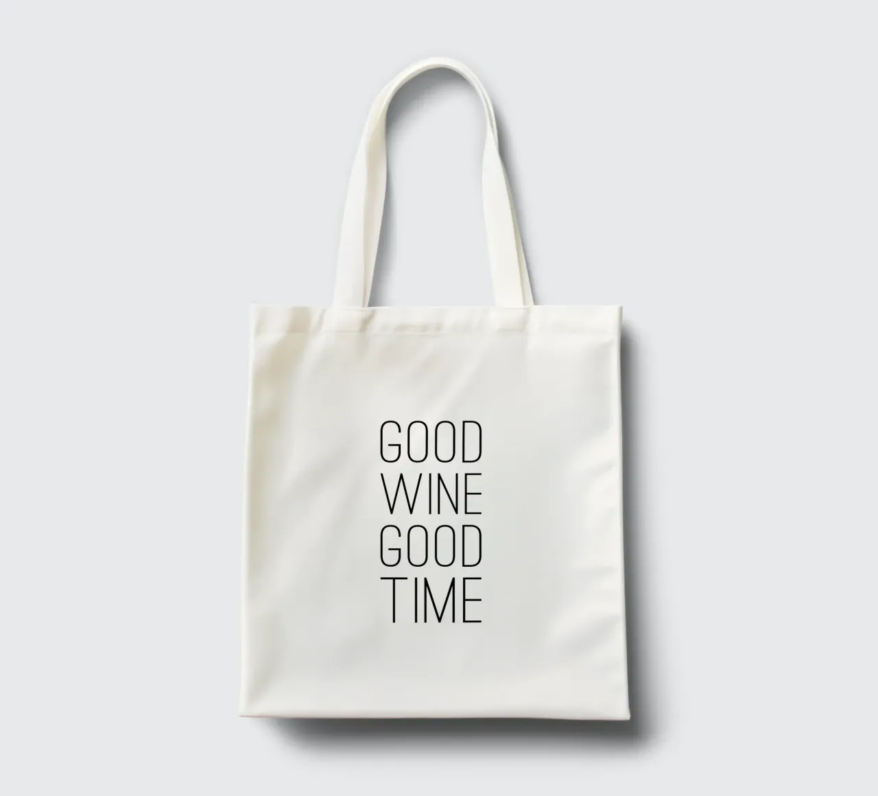Good Wine Good Time minimalistisch borsa in juta da Typo Designs