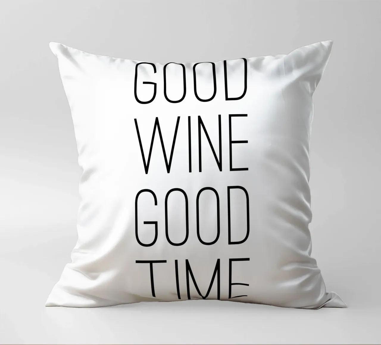 Good Wine Good Time minimalistisch cuscino da Typo Designs