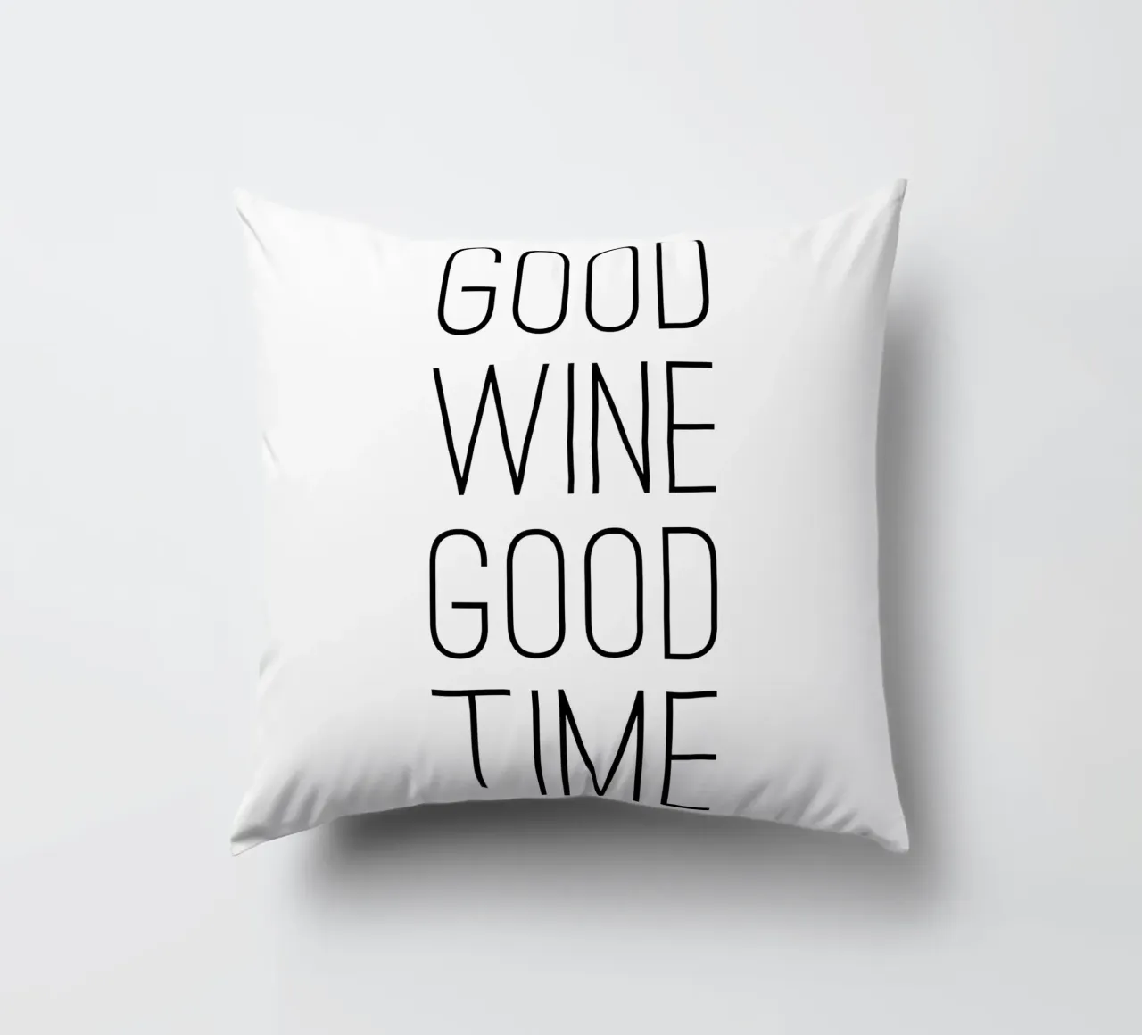 Good Wine Good Time minimalistisch cuscino da Typo Designs