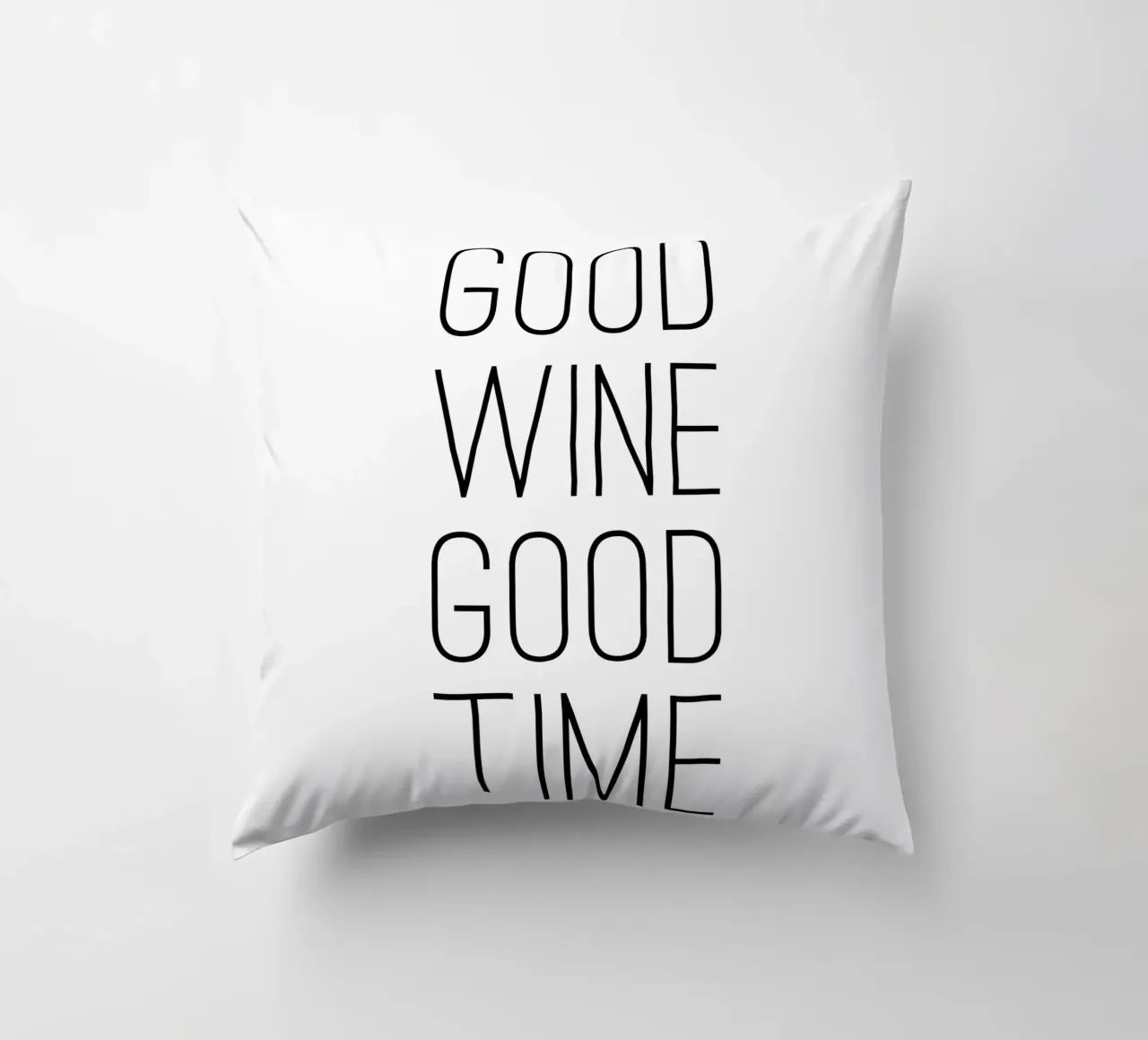 Good Wine Good Time minimalistisch cuscino da Typo Designs