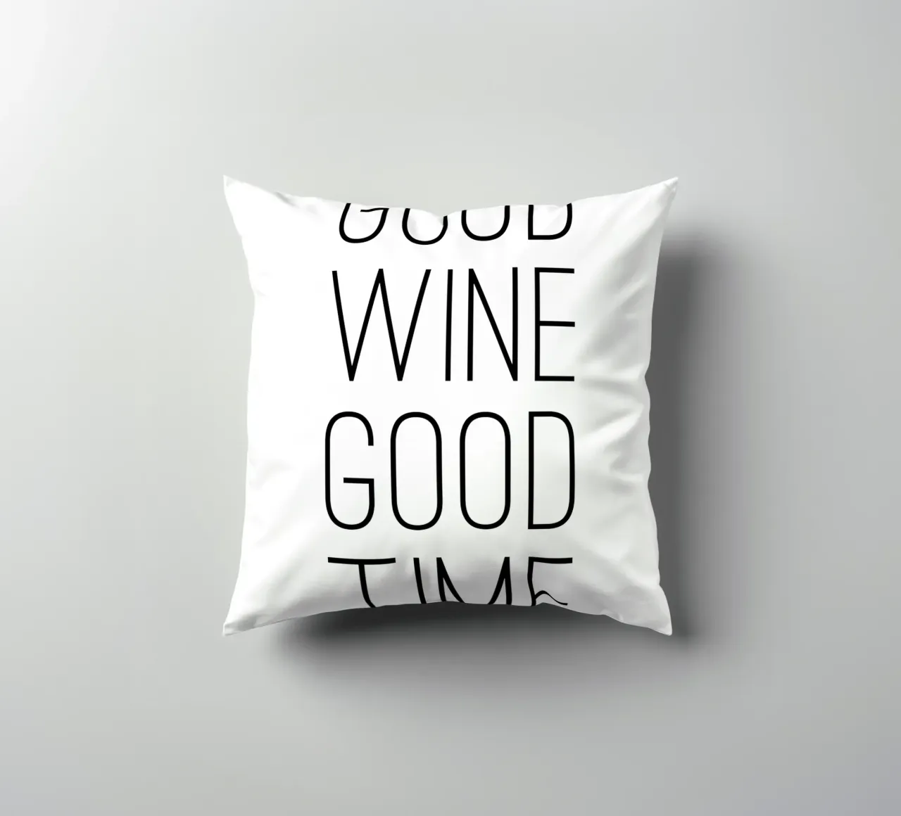 Good Wine Good Time minimalistisch cuscino da Typo Designs
