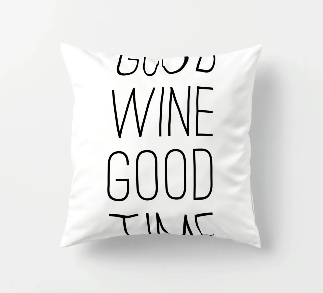 Good Wine Good Time minimalistisch cuscino da Typo Designs