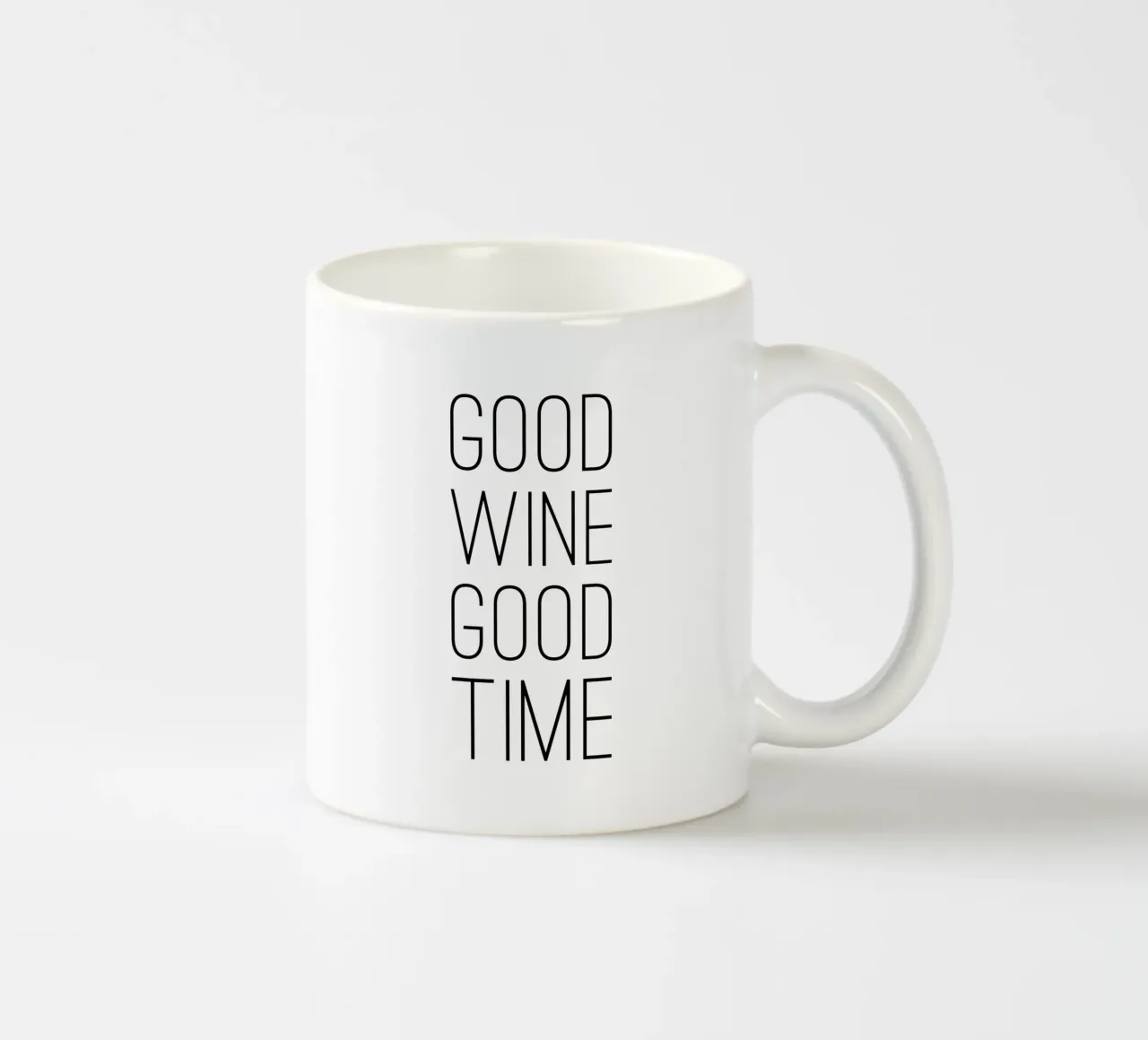 Good Wine Good Time minimalistisch tazza in ceramica da Typo Designs
