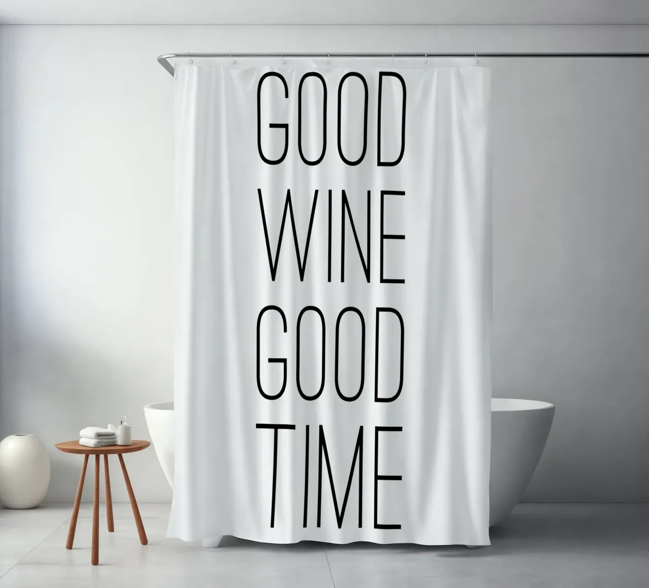 Good Wine Good Time minimalistisch tenda da doccia da Typo Designs