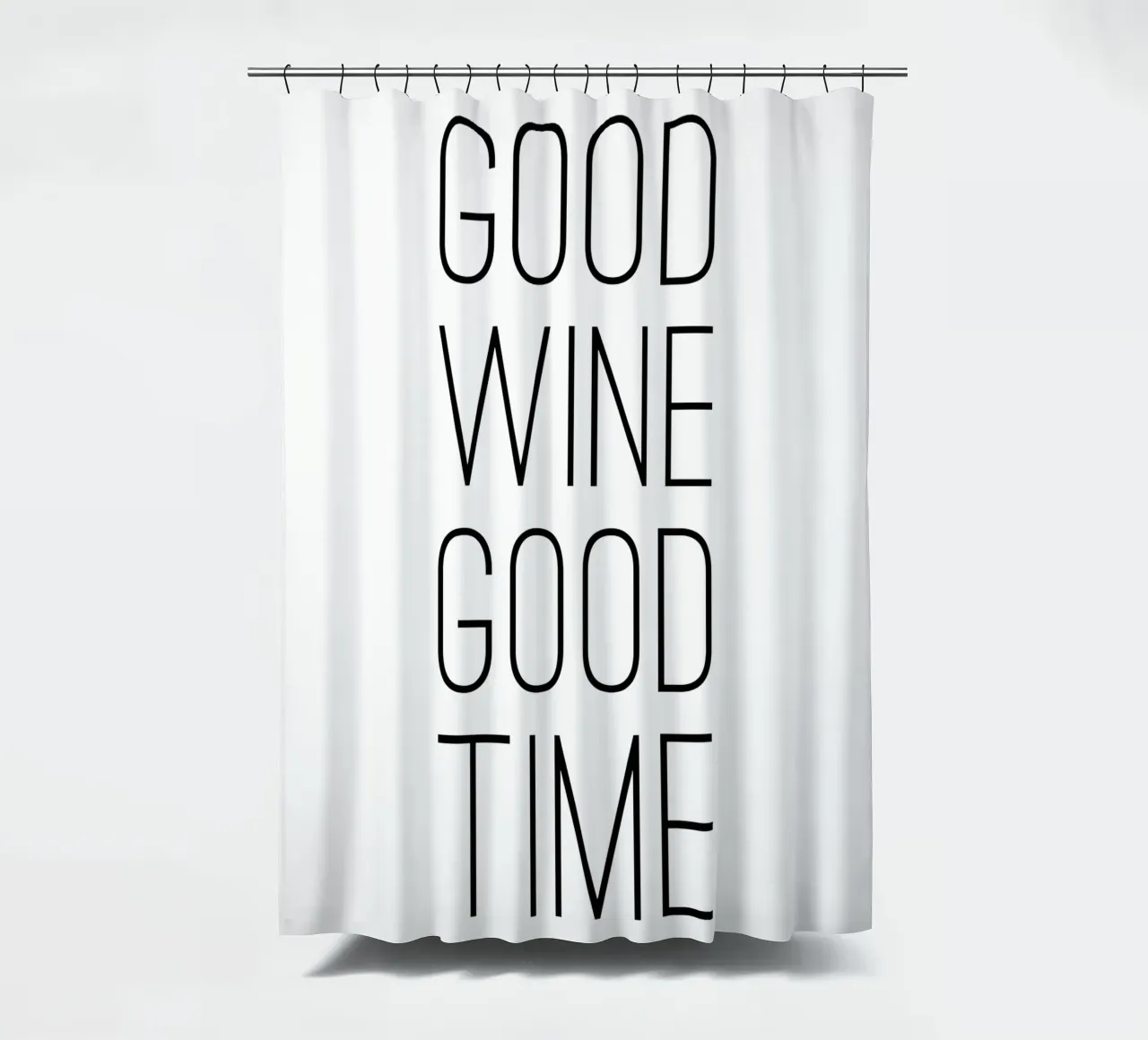 Good Wine Good Time minimalistisch tenda da doccia da Typo Designs