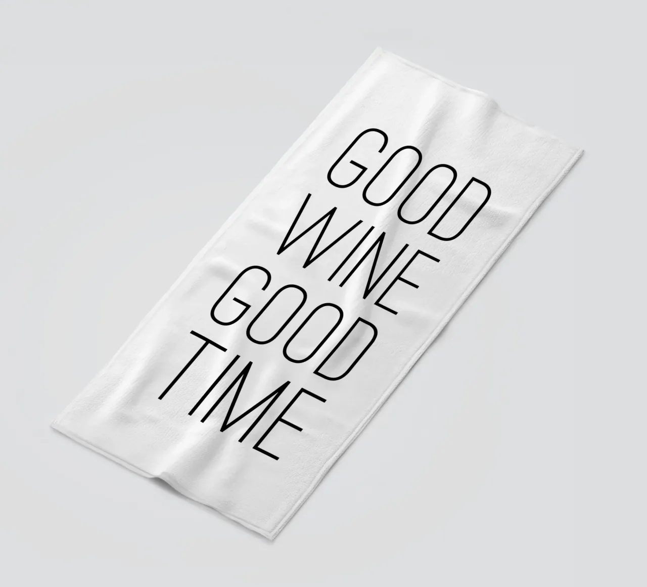 Good Wine Good Time minimalistisch telo mare da Typo Designs