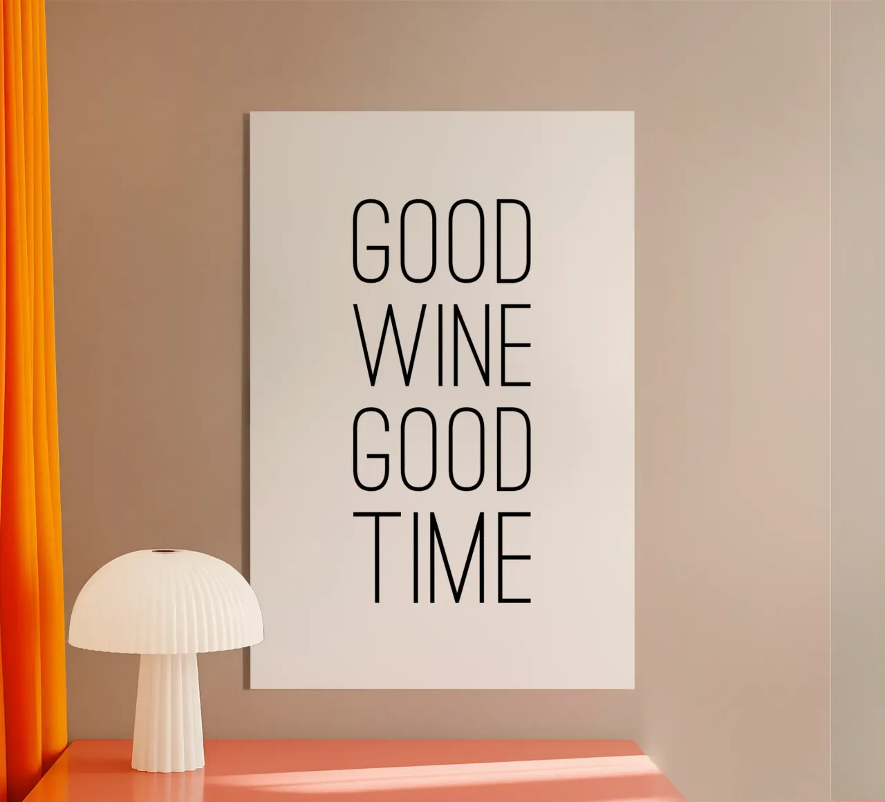 Good Wine Good Time minimalistisch plexiglass da Typo Designs