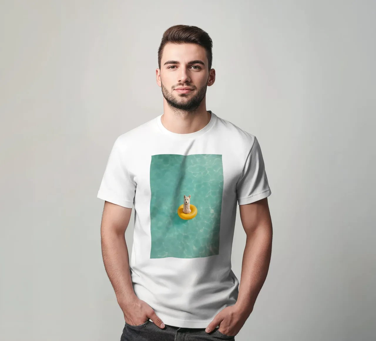 Llama in Pool t-shirt da Attaboy Dsgn