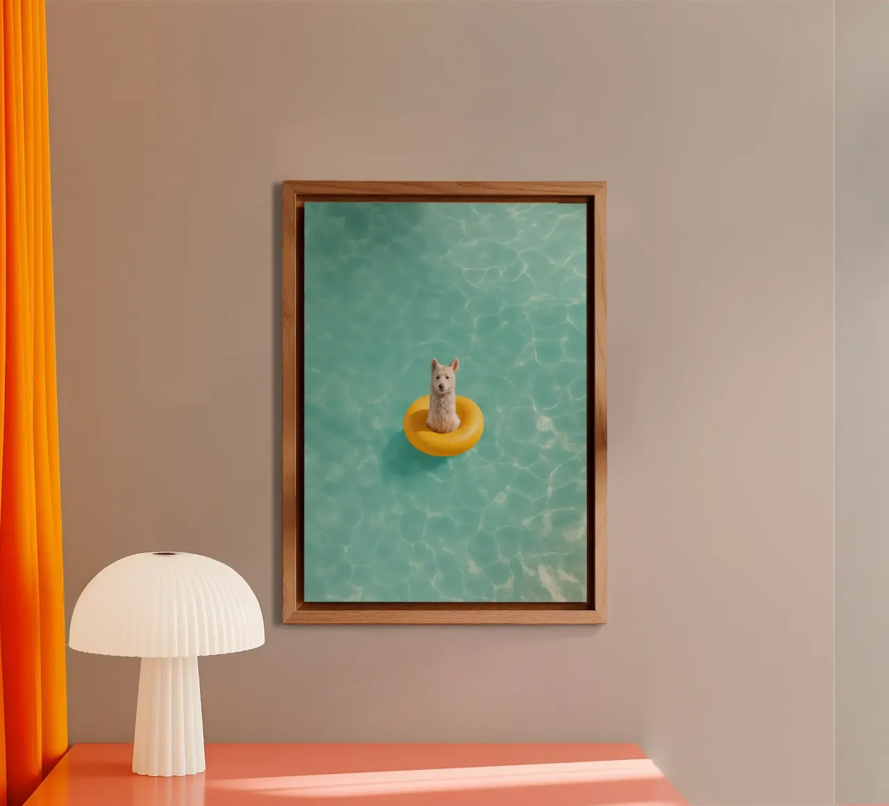 Llama in Pool alluminio dibond da Attaboy Dsgn