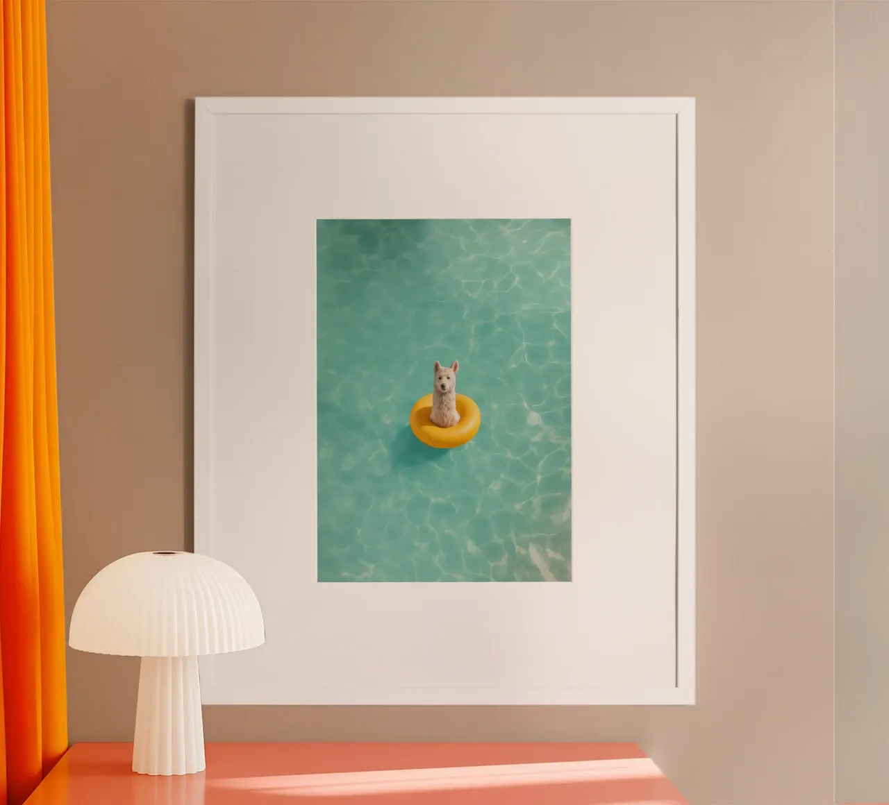 Llama in Pool Hahnemühle von Attaboy Dsgn