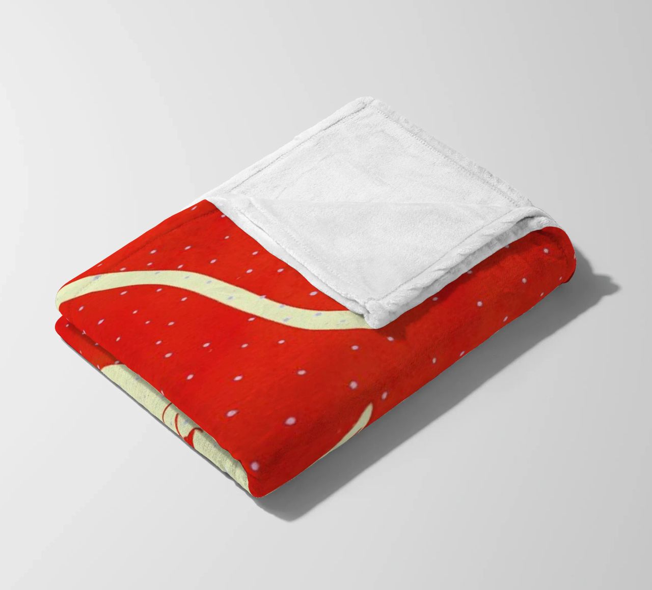 White Cat On Red Background coperta in pile da Be Mart