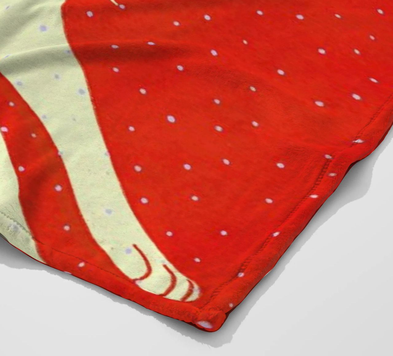 White Cat On Red Background coperta in pile da Be Mart