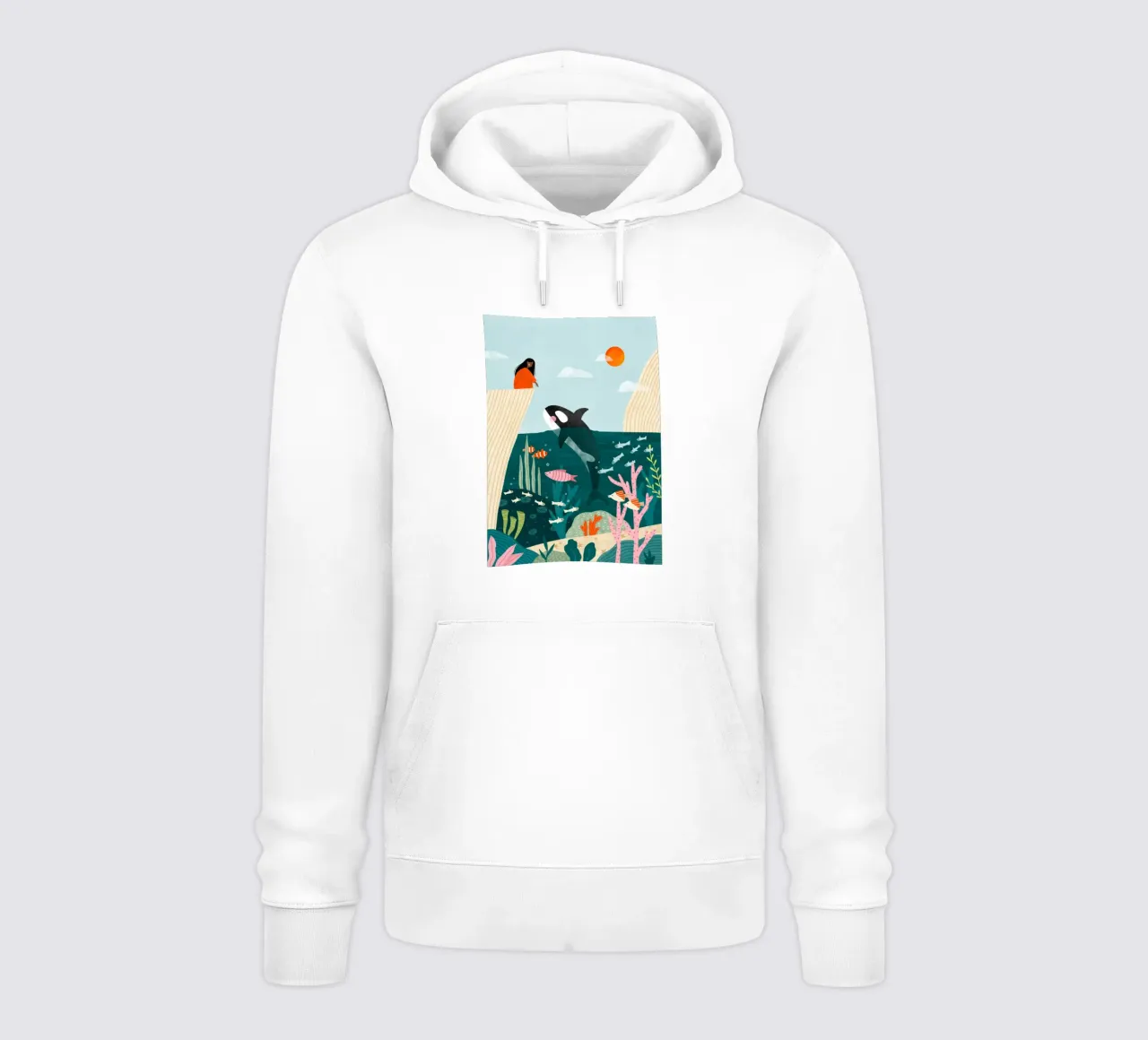 Ragazza e orca felpa con cappuccio da Connie shop