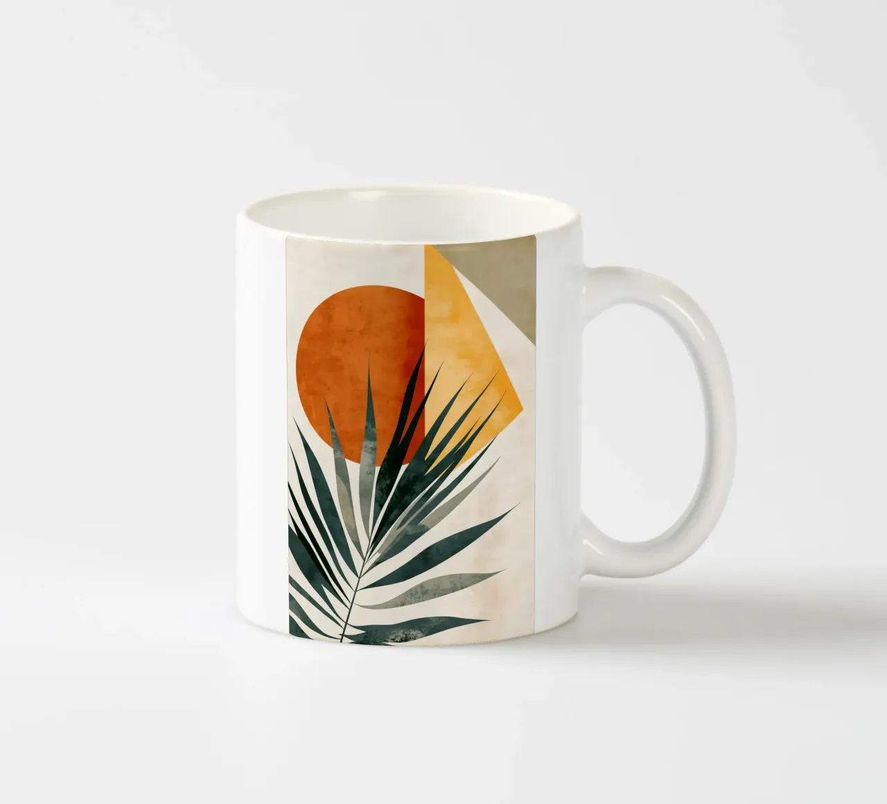 palm fronds botany abstract art ceramic mug by Studio Verde